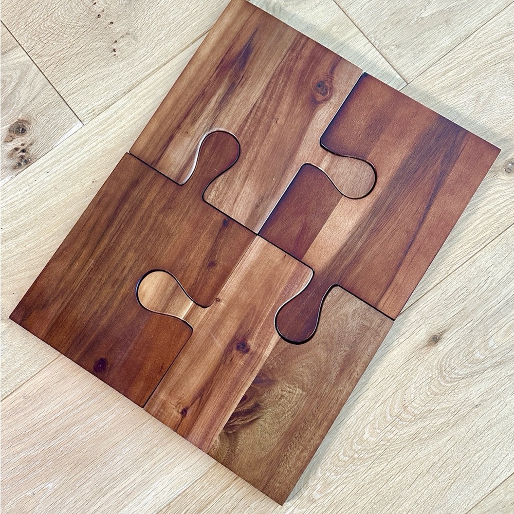 4 Piece Wooden Puzzle Charcuterie Boards - Picture 3 of 15